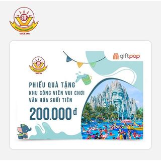 [Giftpop] Phiếu Quà Tặng Khu Vui Chơi Công Viên Văn Hoá Suối Tiên 200K