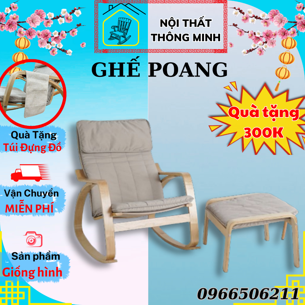 (FREESHIP) Ghế Poang Thư Giãn, Ghế Lười Thư Giãn, Ghế Bập Bênh Có Đôn Êm Ái Ngồi Thoải Mái Xóa Tan Hết Mệt Mỏi Bên Trong