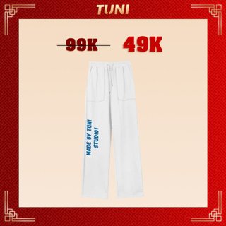 Quần Dài Thun Ống Suông Dáng Rộng Unisex TUNI PANT 2 Màu Đen, Trắng - Tuni Store
