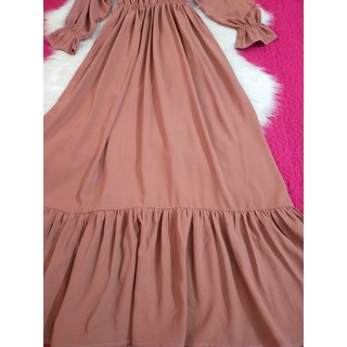Đầm maxi voan xếp li