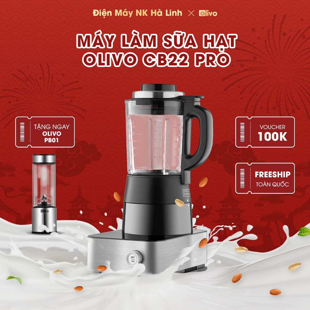 Máy Làm Sữa Hạt OLIVO CB22 Pro - Công Suất 1800W 1.75L