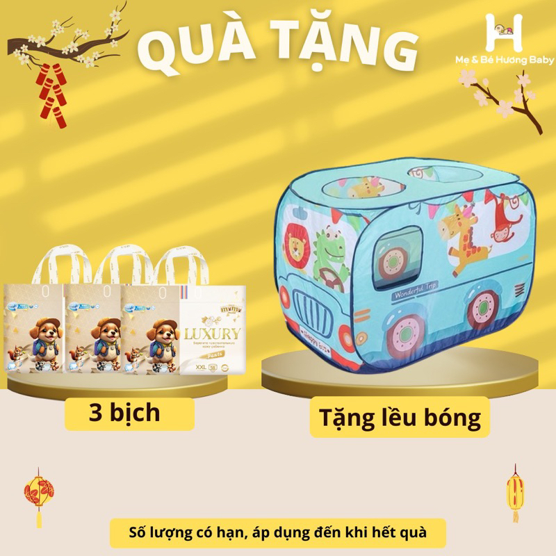 Combo 3 Bỉm Quần Momo Diamond LUXURY Hữu Cơ Cao Cấp đủ size cho bé[Kèm quà tặng Lều bóng]