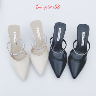 Sục Nữ Guốc Sục Cao Gót Dép Cao Gót DUNGSTORE88  Mũi Nhọn Quai Đá Gót Nhọn 7cm Thời Trang Nữ Tính