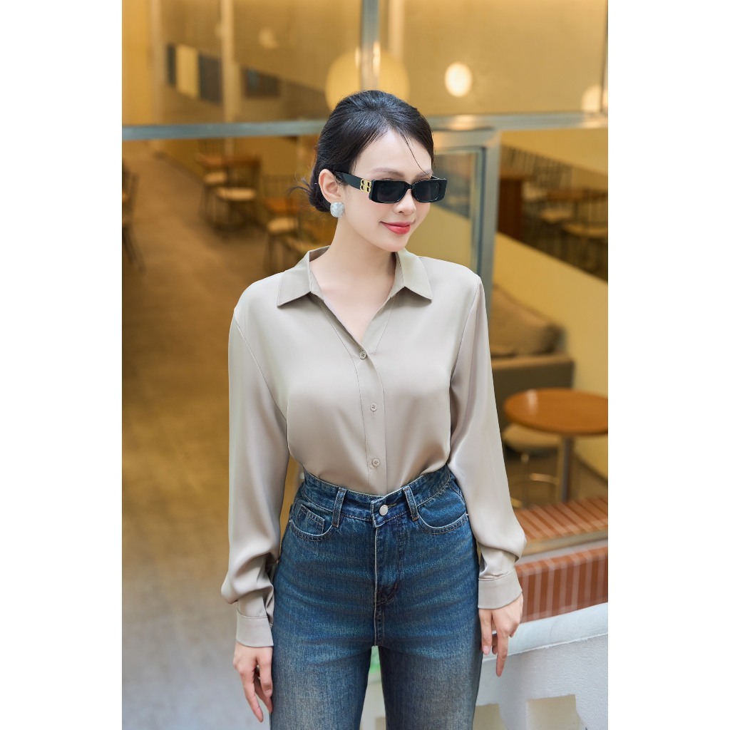 Áo sơ mi lụa oversize ASW2482