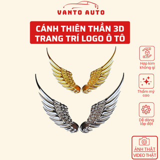 Bộ 2 Cánh Thiên Thần Trang Trí Logo Xe Ô Tô