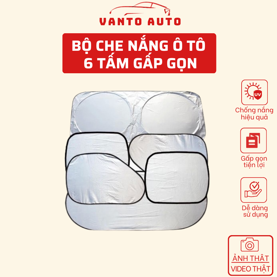Bộ Che Nắng Ô Tô 6 Món Gấp Gọn - Tấm Che Nắng Ô Tô Gấp Gọn