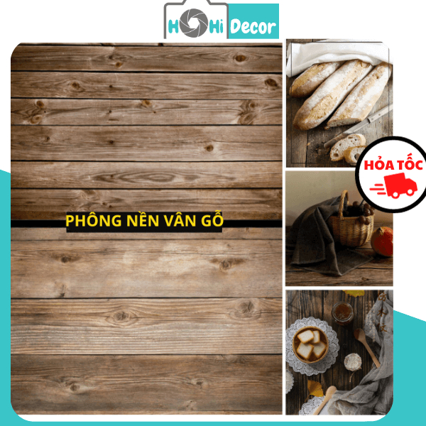 Phông Nền Vân Gỗ Chụp Ảnh 3d Đồ Ăn 2 Mặt, Food And Drink, Thảm Giả Gỗ Chụp Hình Sản Phẩm Đẹp - HoHi Decor