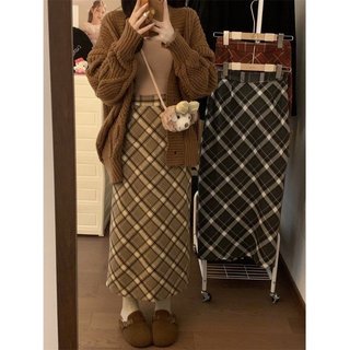 Chân váy dạ kẻ caro dáng dài, chân váy vintage - 247store.vn - Cvdaike2223_P8K1