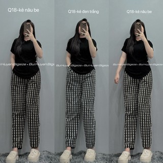 Q18-quần baggy chất dạ kẻ bigsize