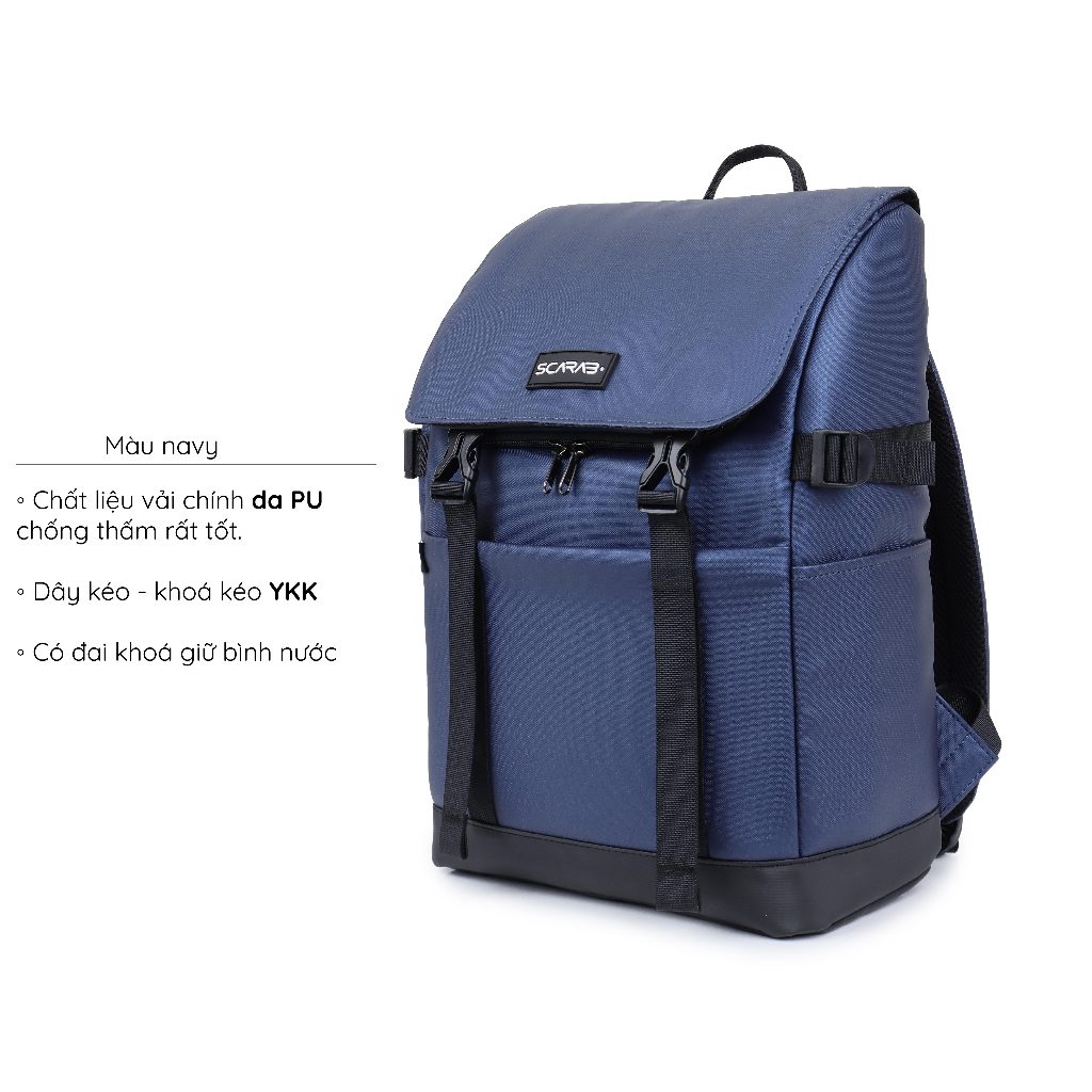 Balo Da PU URBAN BACKPACK ĐI Học Du Lịch Thời Trang Nam Nữ Vừa Lap 15.6Inch_Bảo Hành Trọn Đời Scarab