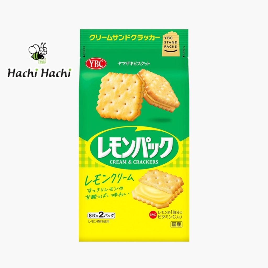 Bánh quy YBC nhân kem chanh bổ sung Vitamin C tăng đề kháng 148.8g (8 cái x 2 gói) - Hachi Hachi Japan Shop