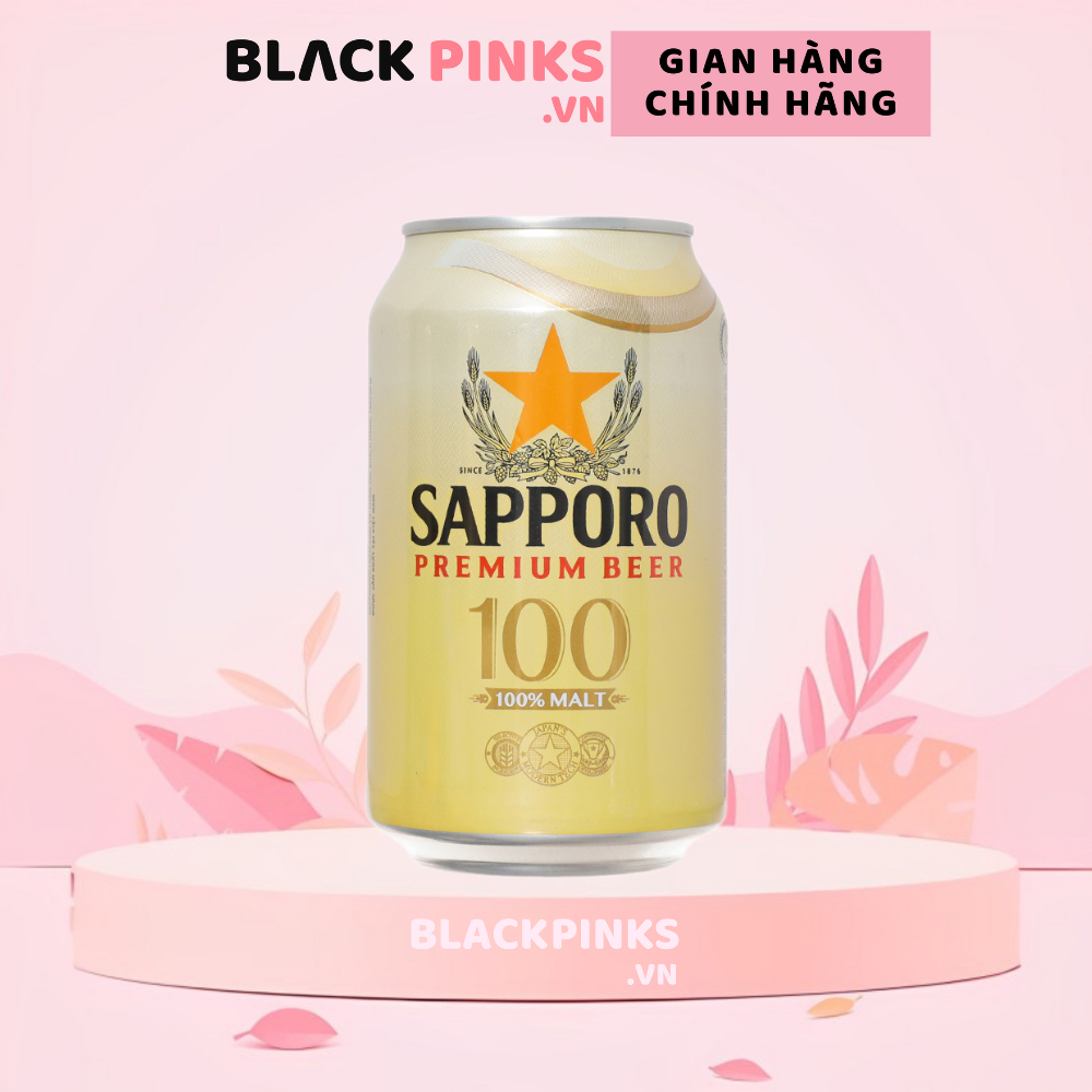 Bia Sapporo Premium Beer 100% Malt lon 330ml