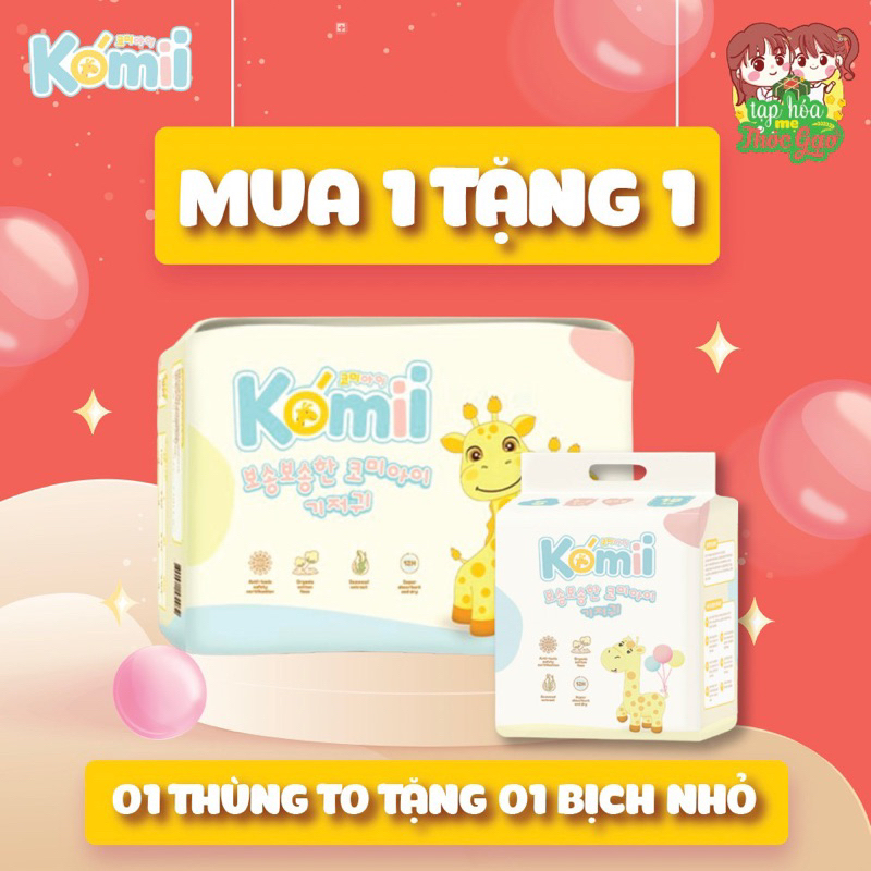 Giới hạn 100 suất mua 1T tặng 1B Bỉm Komii Hàn Quốc size NB46 S42 M38 L32