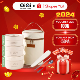 Hộp Cơm Giữ Nhiệt METIS, Hộp Cơm Văn Phòng Ăn Trưa 3 Tầng Mẫu Mới Inox 304, Nắp Có Zoăng Chống Tràn, Tặng Kèm Túi