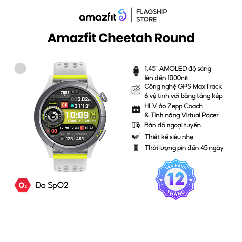 Đồng hồ thông minh Amazfit Cheetah Round - GPS băng tần kép - Bản đồ ngoại tuyến