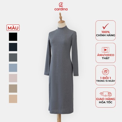 Đầm len tăm nữ CARDINA thiết kế dài tay cổ lọ kiểu dáng hiện đại phom dáng trẻ trung năng động 3VSL04