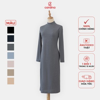 Đầm len tăm nữ CARDINA thiết kế dài tay cổ lọ kiểu dáng hiện đại phom dáng trẻ trung năng động 3VSL04
