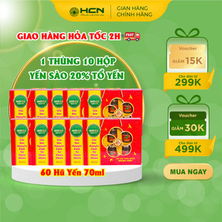  1 Thùng 10 Hộp 60 Hũ Yến Sào Đường Phèn HOGI Special 20% Tổ Yến 