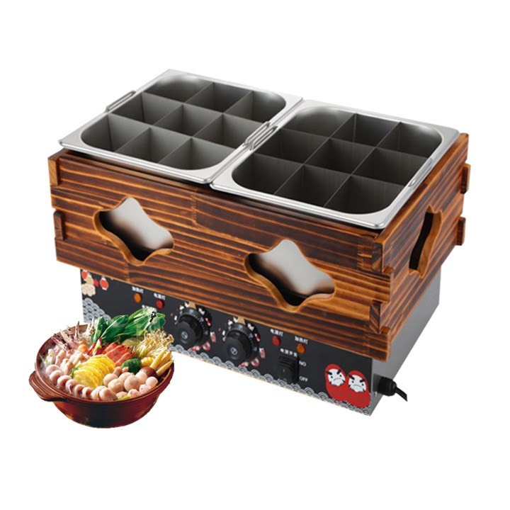Nồi nấu lẩu xiên que, Bếp oden lẩu ly đôi loại 18 ngăn [BH 12 Tháng]