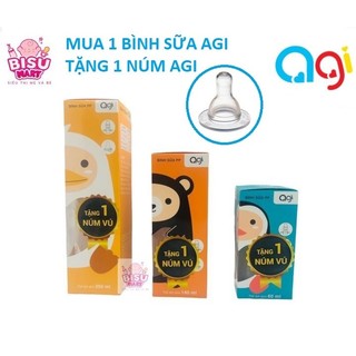 Bình Sữa Cổ hẹp  Agi 60ml - 140ml - 250ml (tặng kèm núm vú)