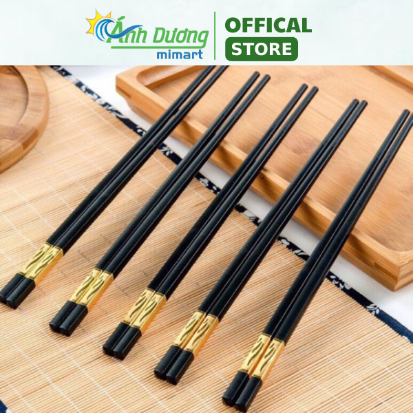 Combo 10 Đôi Đũa Mạ Vàng Hàn Quốc