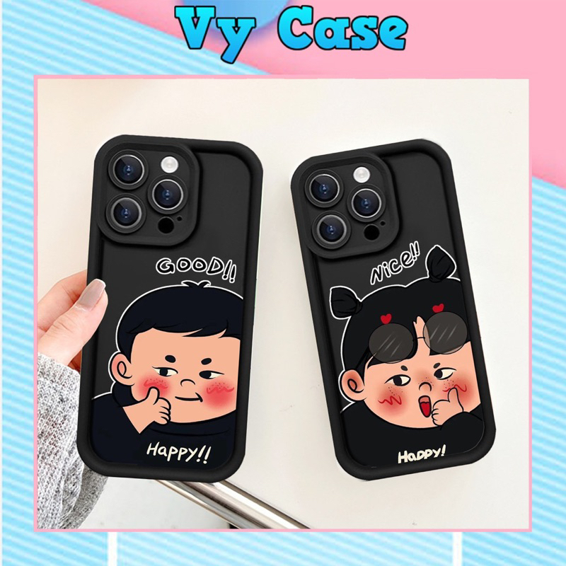 Ốp Điện Thoại Silicon Chống Rơi Màu Trơn viền nổi cặp đôi iphone 7 7plus 8 8plus xs xr 11 12 13 14 15pro plus promax