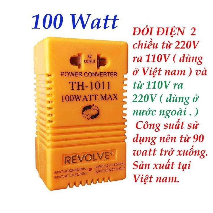 Biến Áp 100W Đổi Nguồn 220V Ra 110V Revolve TH-1011