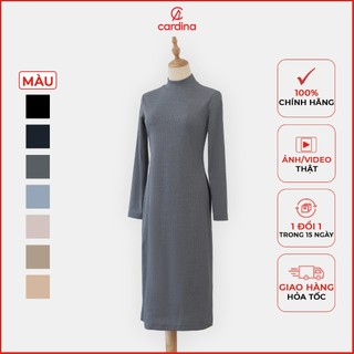 Đầm len tăm nữ CARDINA thiết kế dài tay cổ lọ kiểu dáng hiện đại phom dáng trẻ trung năng động 3VSL04