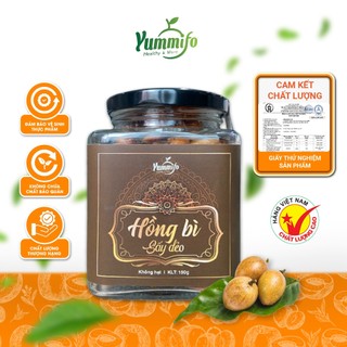 Hồng bì sấy dẻo lọ vuông cao cấp Yummifo không hạt chua ngọt nguyên vị ít đường 150g