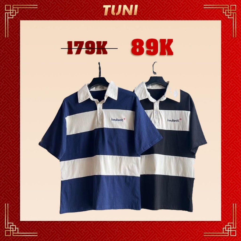 Áo polo BEKE vải cotton 2 chiều dày dặn form rộng oversize phong cách ulzang - Tuni Store