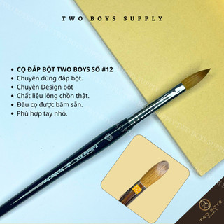 Cọ đắp bột lông thật số 12 size tay châu Á,kolinsky,bút đắp bột