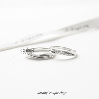 Nhẫn đôi Sarang, nhẫn đôi nam nữ xoắn chéo bạc 925 Quinn Jewelry