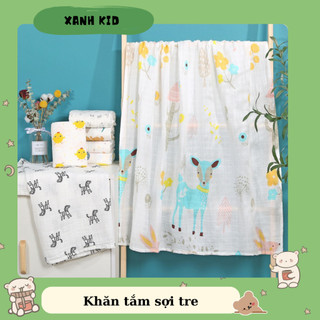 Khăn tắm hè cho bé khăn tắm cotton sợi tre khăn