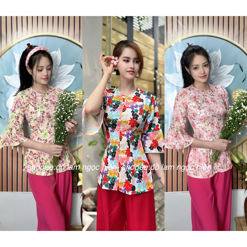 Bà Ba Nhiều Hoa Văn Kiểu Tay Loe Đủ Size