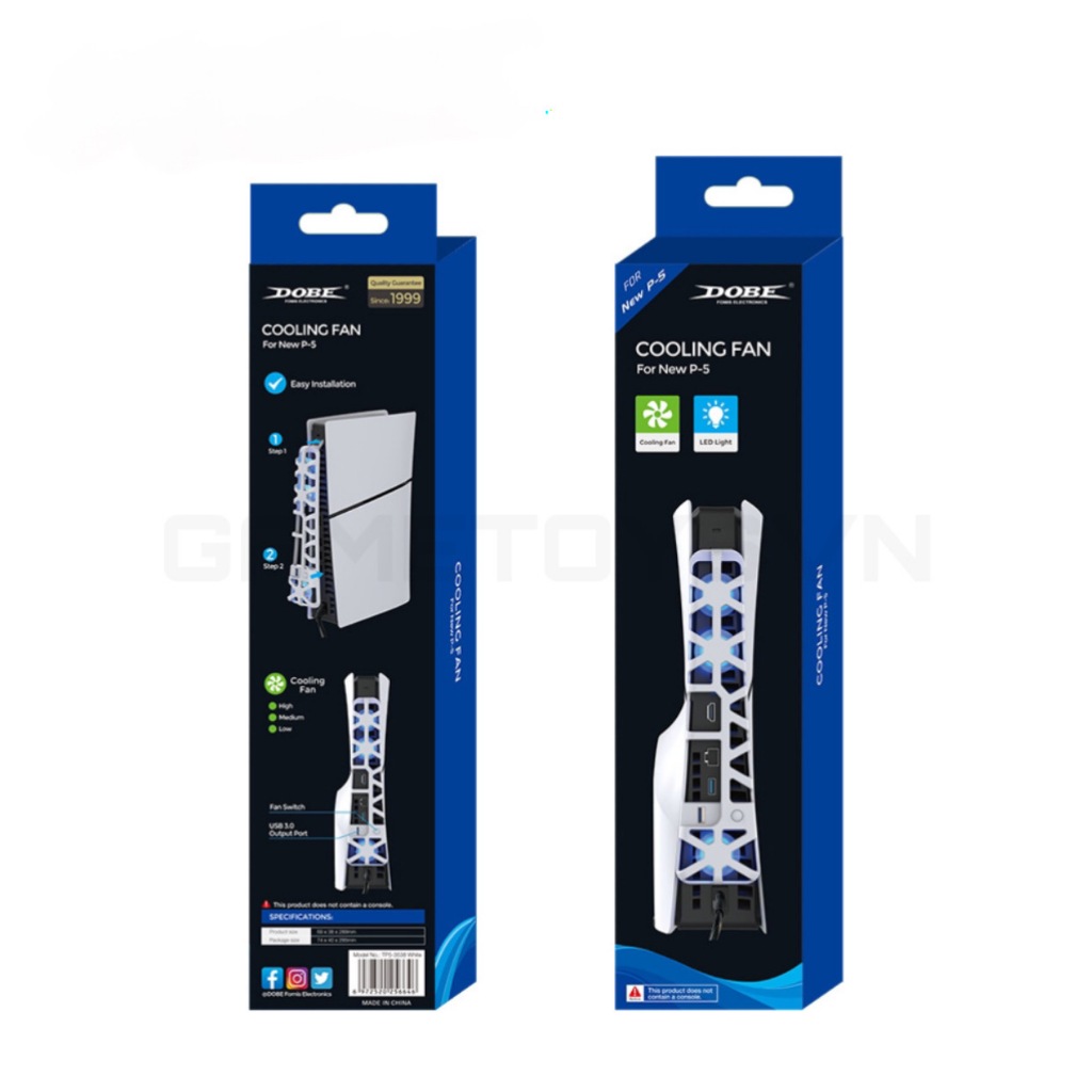 Bộ tản nhiệt 3 quạt tự động xịn sò thương hiệu �DOBE cho máy chơi game Sony Playstation 5 Slim / PS5 Slim