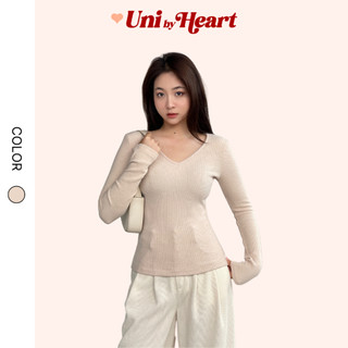 Áo len tăm caily agn04 cổ v, dáng ôm - uni by heart