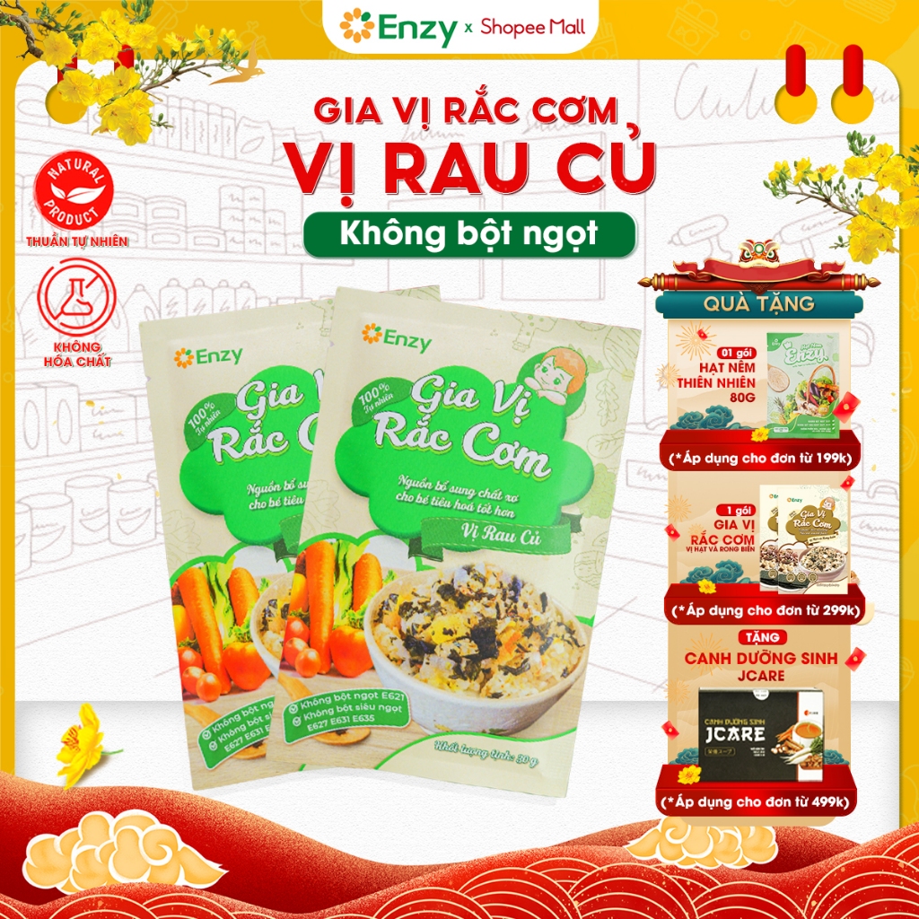 Gia Vị Rắc Cơm Cho Bé Biếng Ăn, Gia Vị Rắc Cơm Vị Rau Củ Enzy, Thực Phẩm Bổ Sung Tăng Cân, Tăng Chiều Cao, Gói 30g