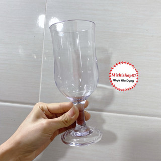 Combo 5, 10 Ly sinh tố nhựa meka 350ml chịu nhiệt Nhựa Việt Nhật , ly rượu vang sang trọng Dày Dặn (6308)