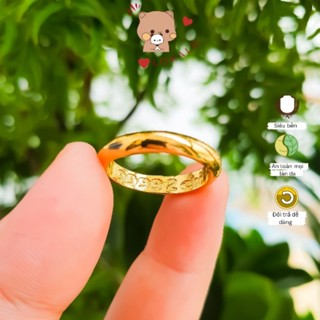 Nhẫn mạ vàng ta, nhẫn nữ trơn 1 chỉ, 2 chỉ khắc 9999, không gỉ Tặng kèm hộp nữ trang