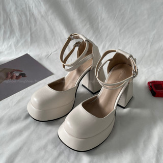 Giày Sandal cao gót 2 quai Pong Shoes- Full Box- Mã 1648