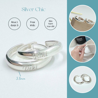  Nhẫn bạc trơn SIMPLE khắc theo yêu cầu SILVER CHIC N04 bạc 925