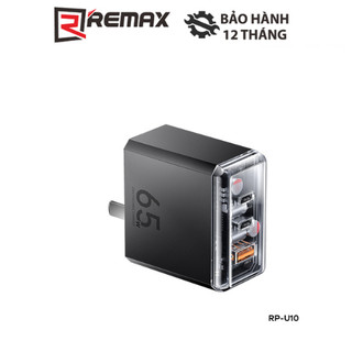 Cốc sạc remax rp-u10 sạc nhanh 65w tích hợp 2 cổng sạc nhanh pd type c + usb