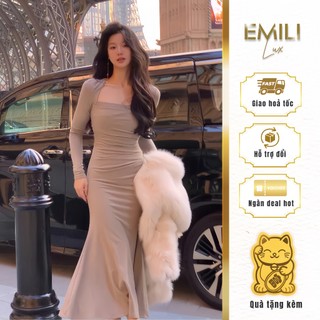 Đầm ôm body Emili dài tay sang chảnh, đầm đuôi cá đi tiệc 