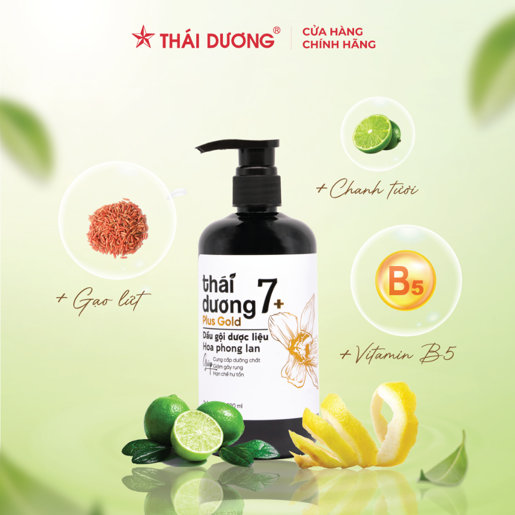 COMBO Dầu gội Thái Dương 7 Plus GOLD 500ml TẶNG Sữa tắm Thái Dương 7 Plus 250 ml