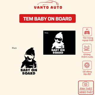 Tem Decal BABY ON BOARD Trang Trí Ô Tô