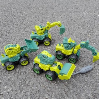 Set 4 xe khủng long tháo lắp - mô hình xe công trình