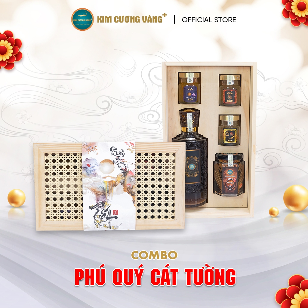 Combo Quà Tặng Kim Cương Vàng Phú Quý Cát Tường