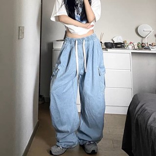 Quần Jean Túi Box LƯNG THUN ống suông phong cách UNISEX form rộng nam nữ - quần jean cá tính, thời trang dễ phối đồ GIDI