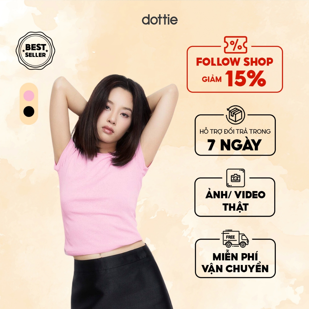 DOTTIE - Áo tay ngắn vải tule T0654