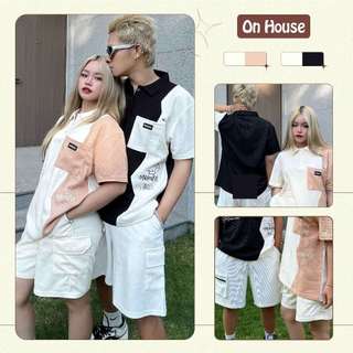 Áo POLO unisex phối màu độc quyền ON House- Thời trang thiết kế chất tổ ong dày dặn chủ đề in hoạ tiết Q046 PL004